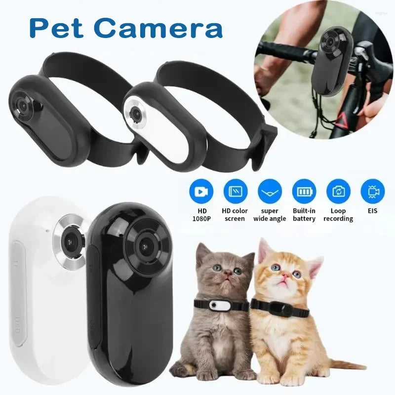 HD 1080P Wireless Collar Camera No WiFi Needed Dog Cat Pet Camera Collar Nanny Camera Video Records for Cats Dogs Birthday Gift