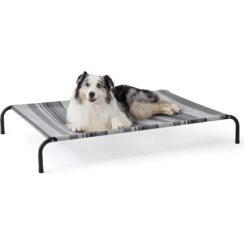 XL Elevated Outdoor Dog Bed - Raised Dog Cots Beds for Extra Large Dogs, Portable Indoor & Outdoor Pet Hammock Bed