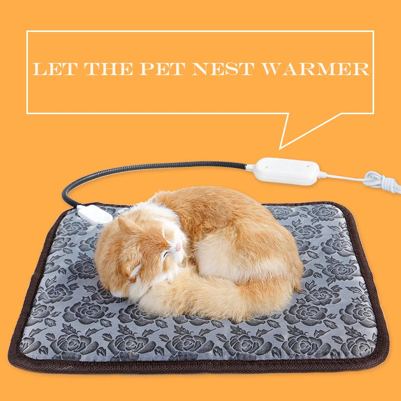 Pet Electric Blanket Winter Warming Pad Cat Dog Heated Nest Waterproof Warmer Power-Off Protection Bite-Resistant Mat Bed