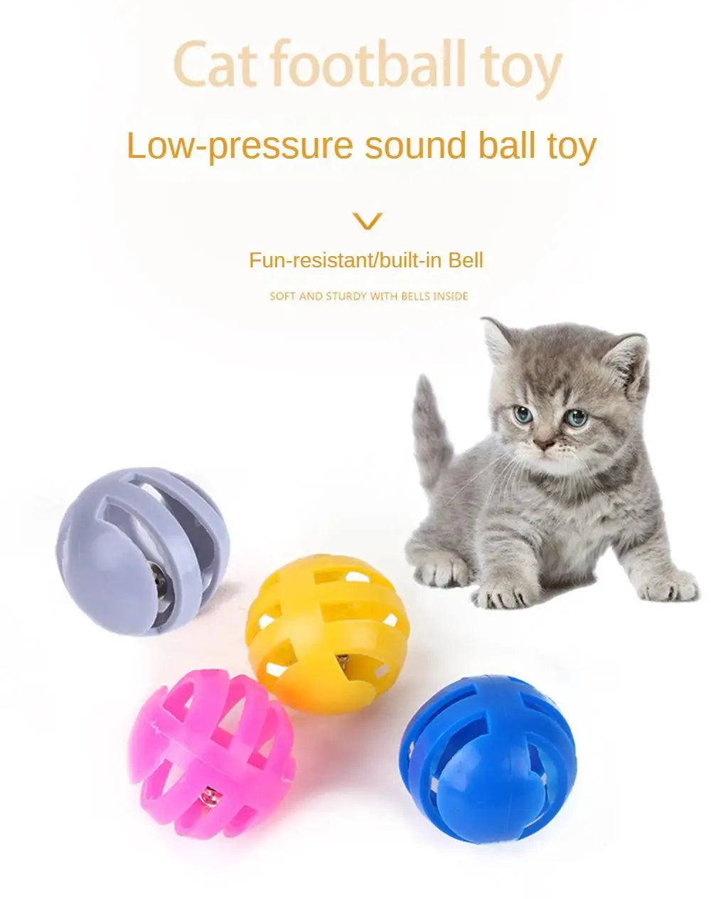 Toys For Cats Ball With Bell Playing Chew Rattle Scratch Plastic Ball Interactive Cat Training Toys Cat Toy Cat Favor Pet Supply