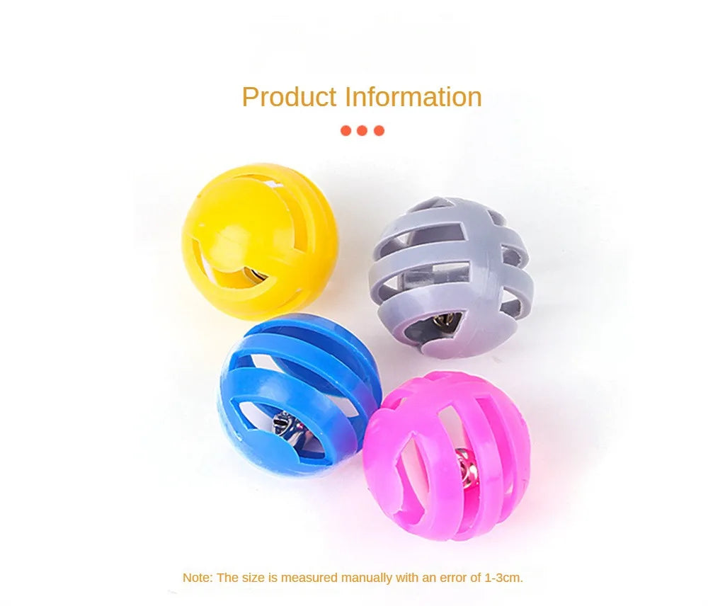 Toys For Cats Ball With Bell Playing Chew Rattle Scratch Plastic Ball Interactive Cat Training Toys Cat Toy Cat Favor Pet Supply