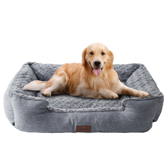 Dog Bed for Large Medium Small Dogs Thickened Filled Rectangle Dog Bed Orthopedic Calming Down Deep Sleeping Dog Sofa Bed